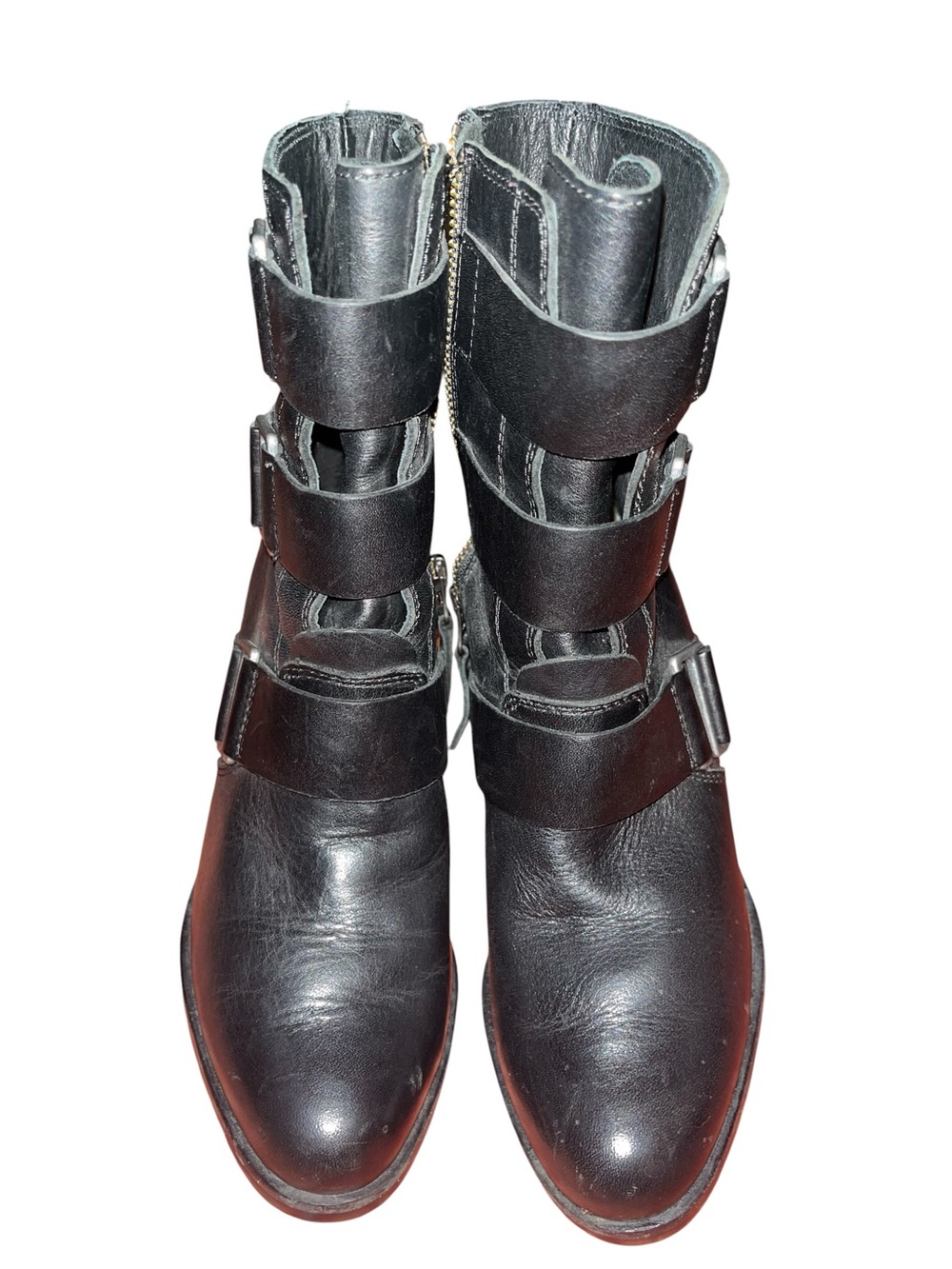 Sorel  Black Strappy Leather Women's Boots. Size 7.